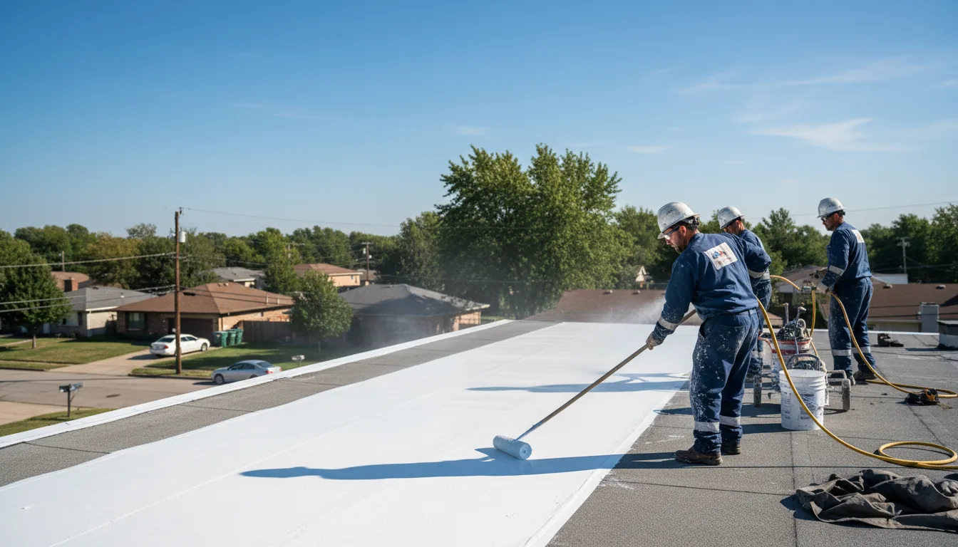 Commercial roof coating in Herrick, IL near me